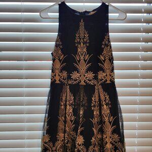 Altar'd State Black & Gold Mini Dress